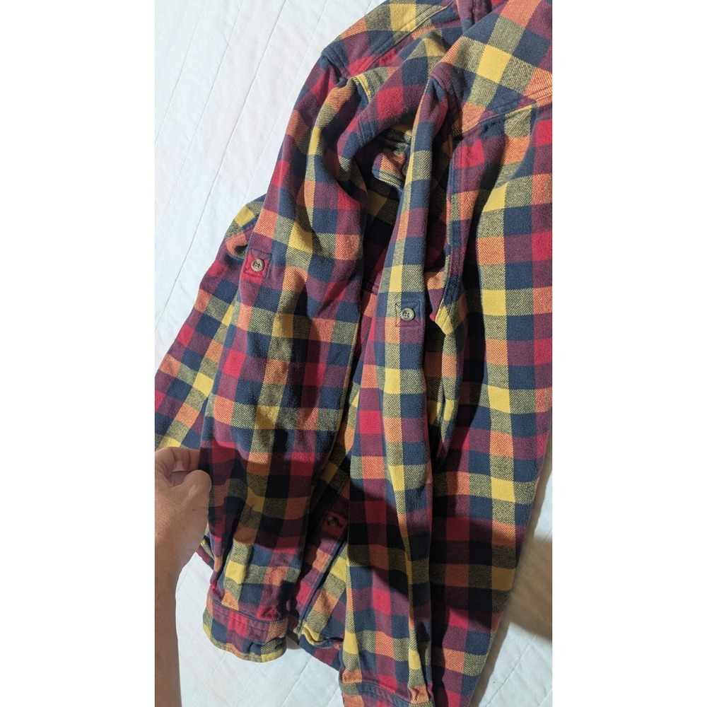 FjallRaven Skog Shirt Men's Large Plaid Check Heavy Flannel Slim Fit Roll Tab - Picture 12 of 13
